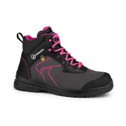 Bota ORBITAL B PINK de Robusta, con microfibra técnica, puntera de aluminio y detalles en rosa fucsia.