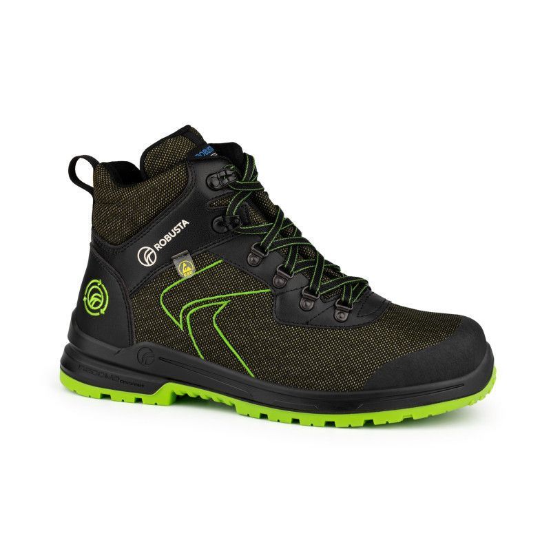 Bota NEWLIFE B GREEN Ref. 92689 de Robusta con tejido reciclado y suela antideslizante verde neón