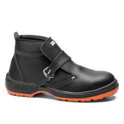 Bota de seguridad ROBLE Ref. 92001 de Robusta en piel flor vacuna negra con suela naranja antideslizante.