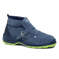 Bota de seguridad Arce Ref. 92006 de Robusta en serraje azul con puntera y plantilla de acero.