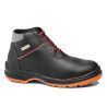 Bota de seguridad Tejo Ref. 92013 de Robusta®, piel flor vacuna negra y suela PU bidensidad naranja antideslizante.