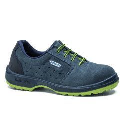 Zapato de seguridad Robusta® Acebo Ref. 92017 con corte en serraje azul y suela bicolor antideslizante