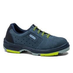 Zapato de seguridad Robusta® ÁLAMO Ref. 92044 en serraje azul con puntera de acero y suela de caucho nitrilo