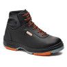 Bota de seguridad Robusta® ABETO S3 Ref. 92038 en piel negra con puntera de acero y suela antitorsión naranja