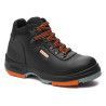 Bota de seguridad Robusta® FORMIO S3 Ref. 92040 en piel negra con puntera de acero y suela antitorsión naranja
