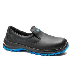 Zapato de seguridad Robusta® Cedro Ref. 92049 en piel negra con suela Biomecánica azul antideslizante