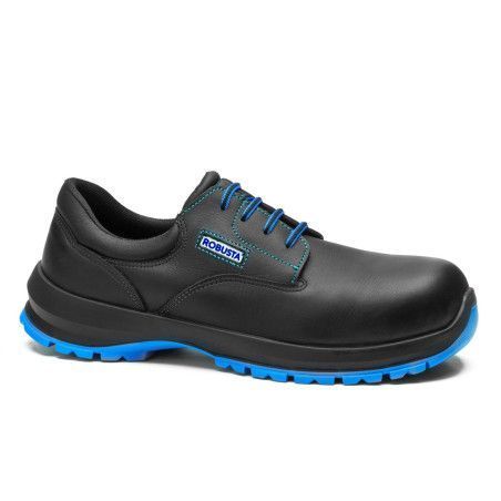 Zapato de seguridad Robusta® ENEBRO Ref. 92064 en piel flor vacuna con suela Biomecánica azul antideslizante
