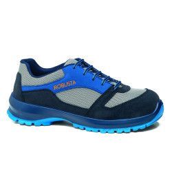 Zapato de seguridad Robusta® GRANADO Ref. 92088 en serraje azul y textil gris con suela Biomecánica antideslizante