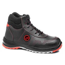Bota de seguridad Robusta® Marfil Ref. 92102 en piel negra con suela Biomecánica caucho nitrilo antiestático.