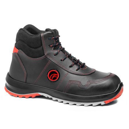Bota de seguridad Robusta® Marfil Ref. 92102 en piel negra con suela Biomecánica caucho nitrilo antiestático.