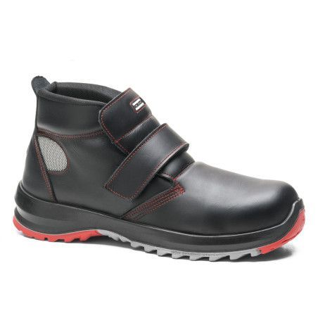 Bota de seguridad Robusta® WELDER Ref. 92116 con corte en piel flor vacuna negra y suela Biomecánica gris/naranja
