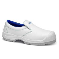 Zapato bajo de seguridad Robusta® ALISO Ref. 90112 en material textil PU blanco con suela antideslizante SRC.