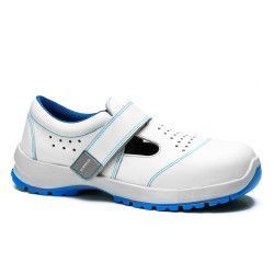 Zapato de seguridad Robusta® SANDRA Ref. 92156 con piel flor blanca perforada y suela PU bidensidad antideslizante