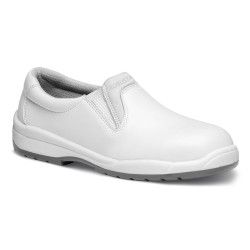 Zapato de seguridad Robusta® CARMEN IND BL Ref. 90072 con piel flor vacuna bl y suela de poliuretano bidensidad antideslizante.
