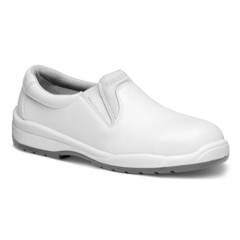 Zapato de seguridad Robusta® CARMEN IND BL Ref. 90072 con piel flor vacuna bl y suela de poliuretano bidensidad antideslizante.