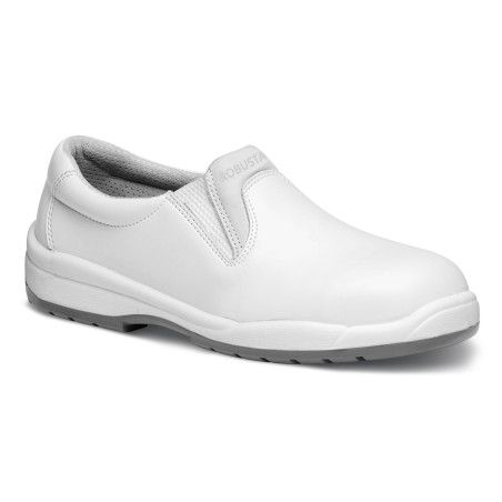 Zapato de seguridad Robusta® CARMEN IND BL Ref. 90072 con piel flor vacuna bl y suela de poliuretano bidensidad antideslizante.