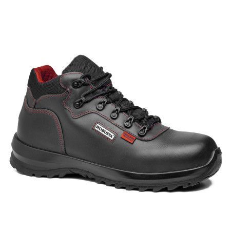 Bota Robusta® FORMIO DIELÉCTRICO Ref. 92181 en piel flor negra con suela de caucho nitrilo dieléctrico y sistema anti-torsión