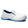 Zapato de seguridad Robusta® Nogal ESD Ref. 92152 con corte en piel flor blanca y suela Biomecánica PU+PU azul