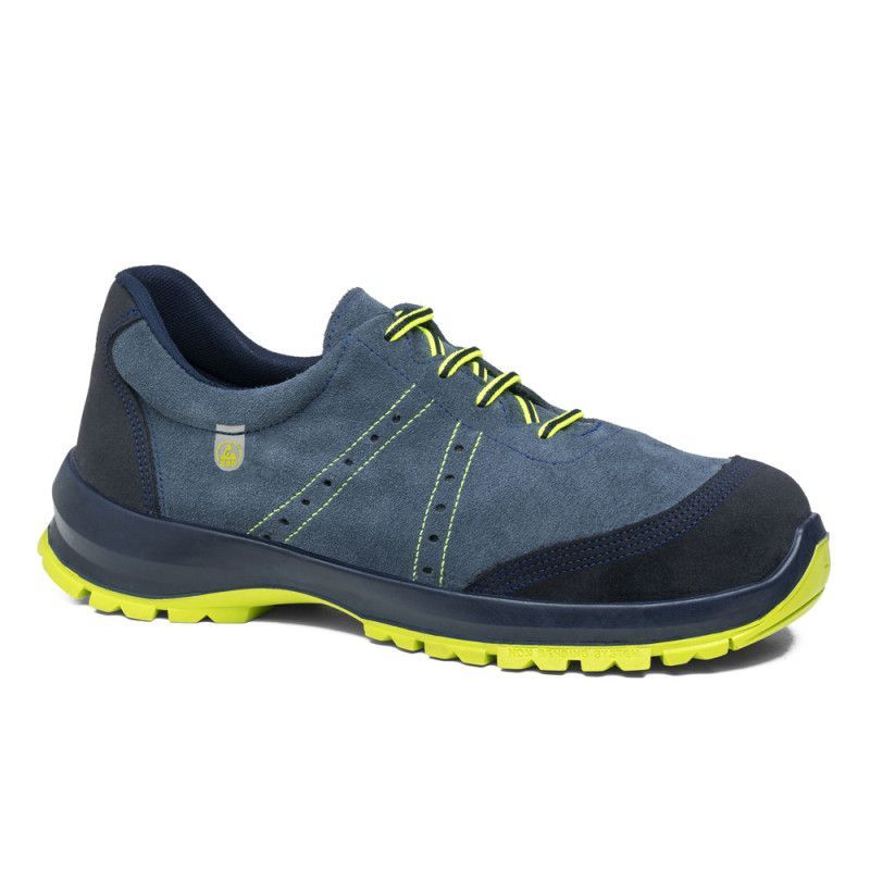 Zapato de seguridad Robusta® ACEBO CM ESD Ref. 92056 en serraje azul, con suela Biomecánica PU+PU y propiedades ESD