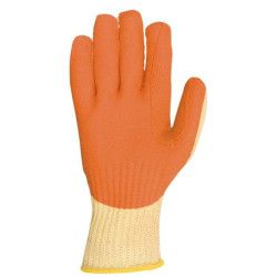 Guante de látex vulcanizado sin costuras sobre soporte de Kevlar®